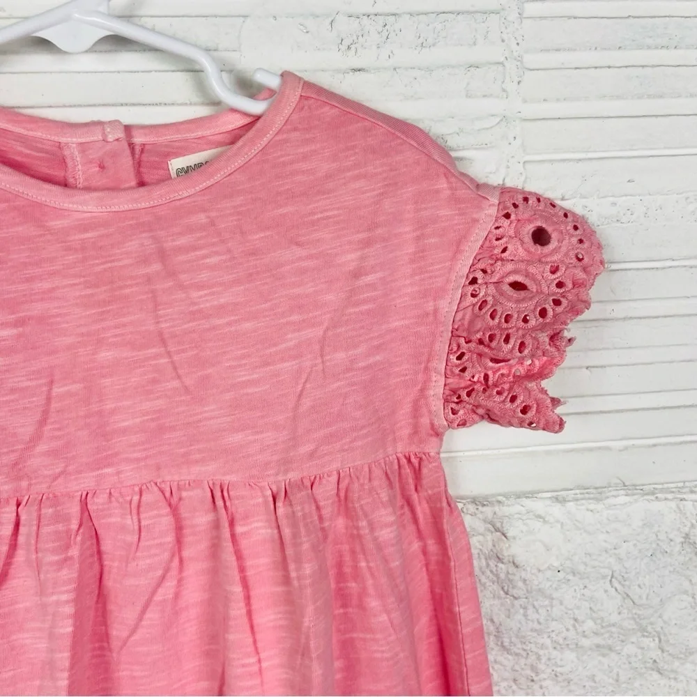 Gymboree Pink Eyelet Sleeve cotton Dress size 18-24 months